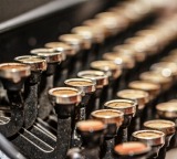 Keyboard of old-fashioned typewriter